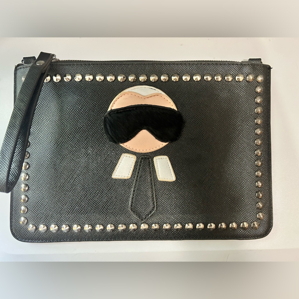 Black clutch purse, designer LOOK ALIKE